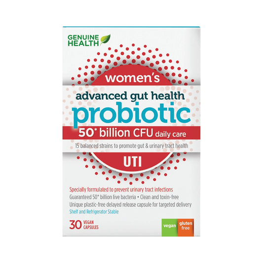 Genuine Health Advanced Gut Health Probiotic Women's Uti 50 Billion CFU 30 Capsules