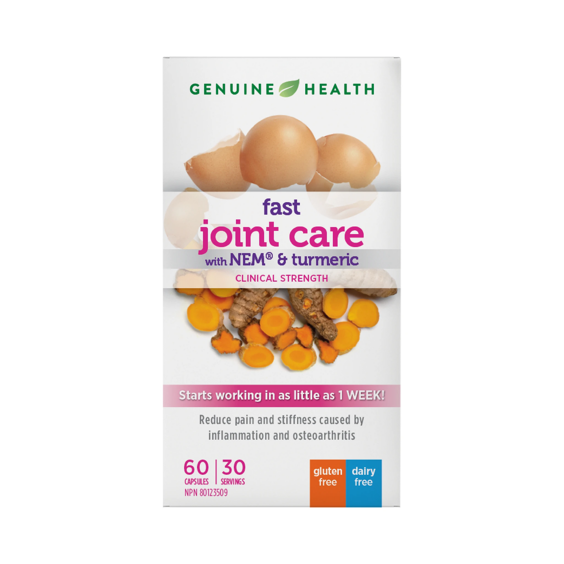 Genuine Health Fast Joint Care with NEM & Turmeric 60 Capsules