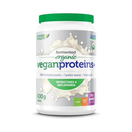 Genuine Health Fermented Organic Vegan Proteins+ Unflavoured 600g