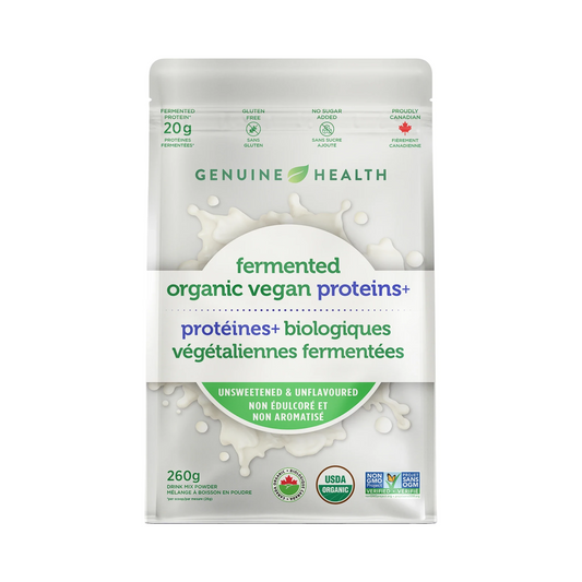 Genuine Health Fermented Organic Vegan Proteins+ Unsweetend & Unflavoured 260g