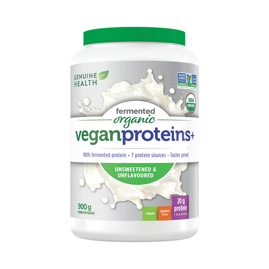 Genuine Health Fermented Organic Vegan Proteins+ Unsweetend & Unflavoured 900g
