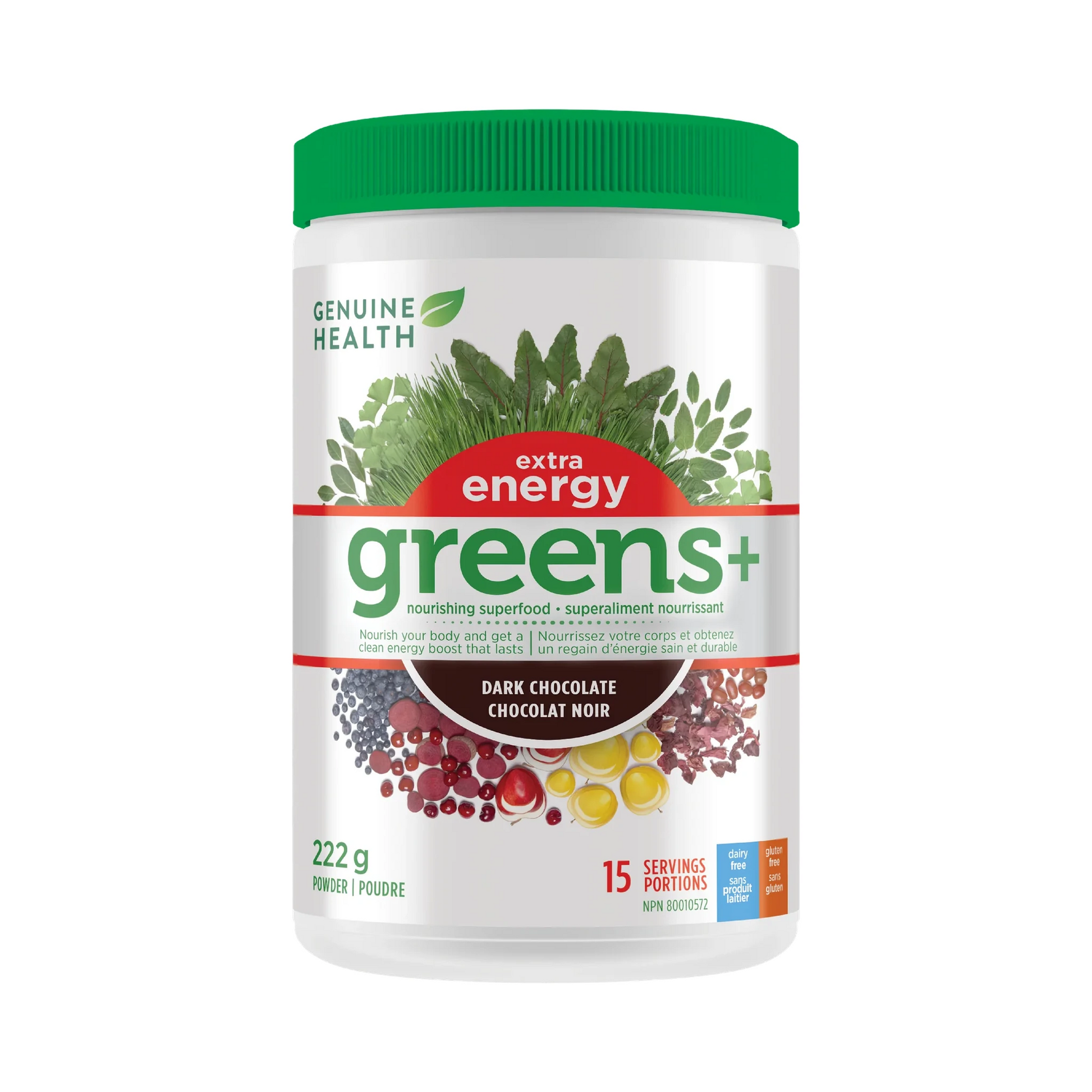 Genuine Health Greens+ Extra Energy Dark Chocolate 222g