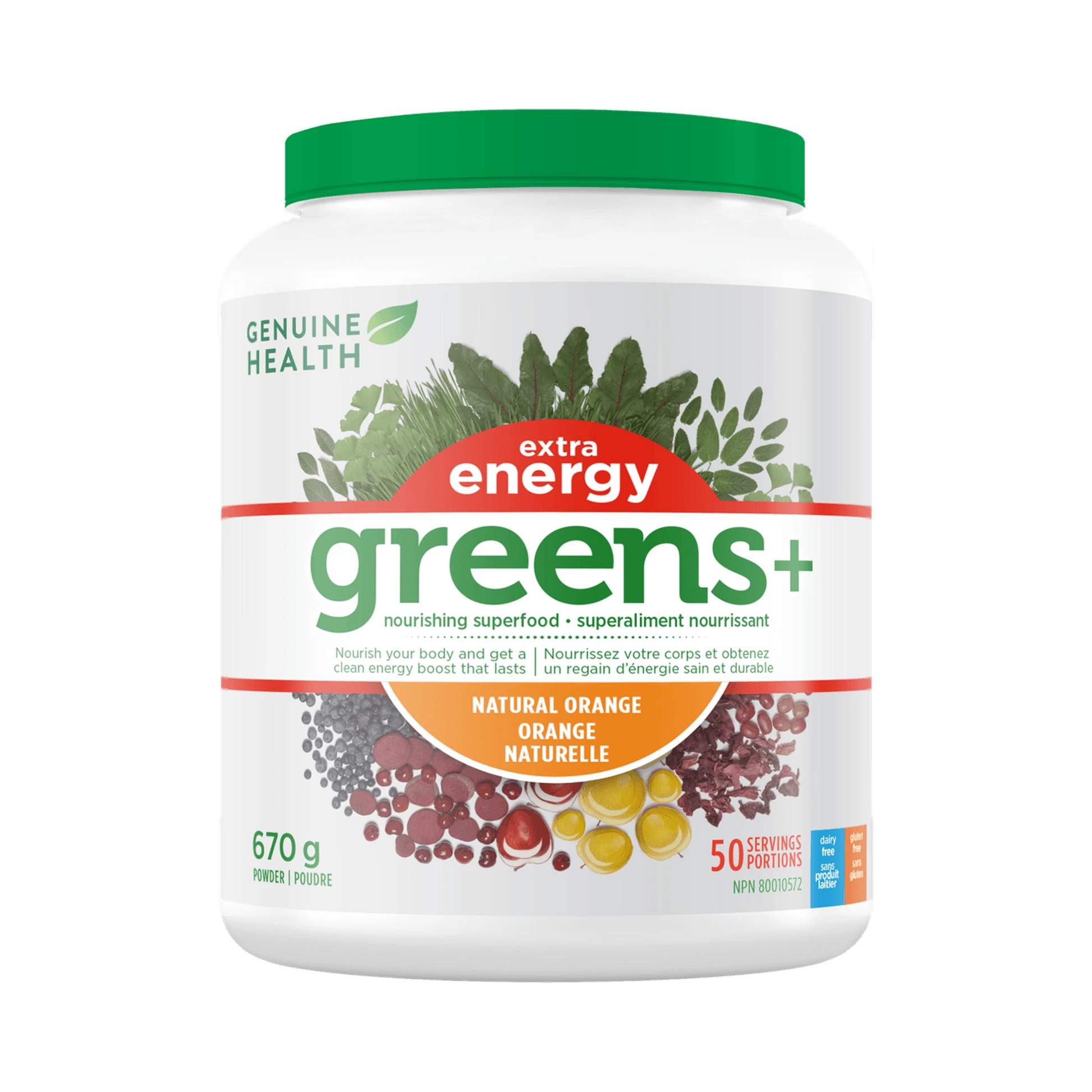 Genuine Health Greens+ Extra Energy Orange 50 Servings