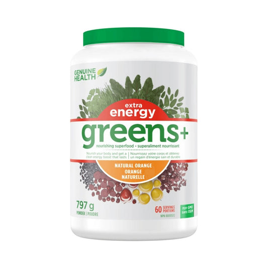 Genuine Health Greens+ Extra Energy Orange 60 Servings