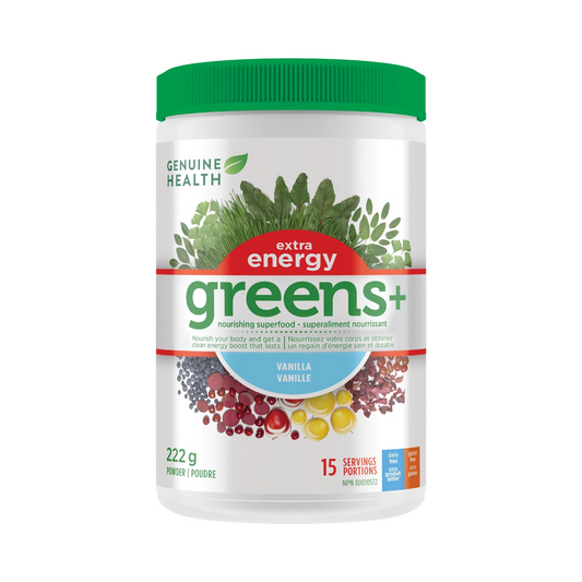 Genuine Health Greens+ Extra Energy Vanilla 222g