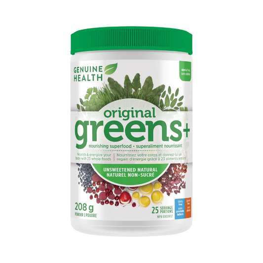 Genuine Health Greens+ Original Unflavored, Unsweetened & Stevia Free 208g