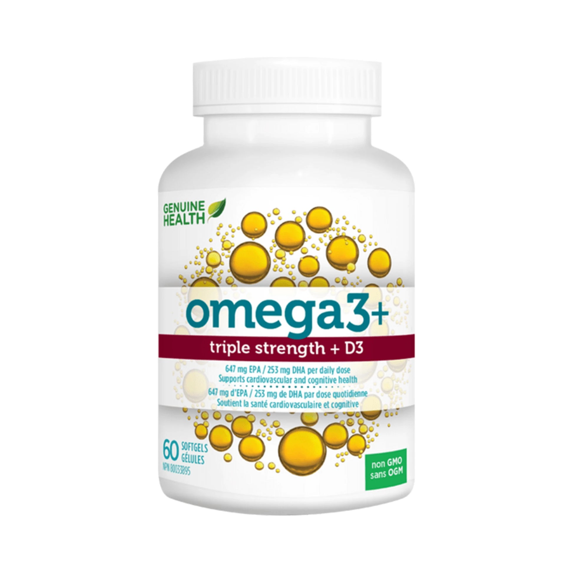 Genuine Health Omega3+ Triple Strength + D3 60 Capsules