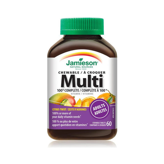 Jamieson 100% Complete Multivitamin for Adults Citrus Twist 60 Chewable