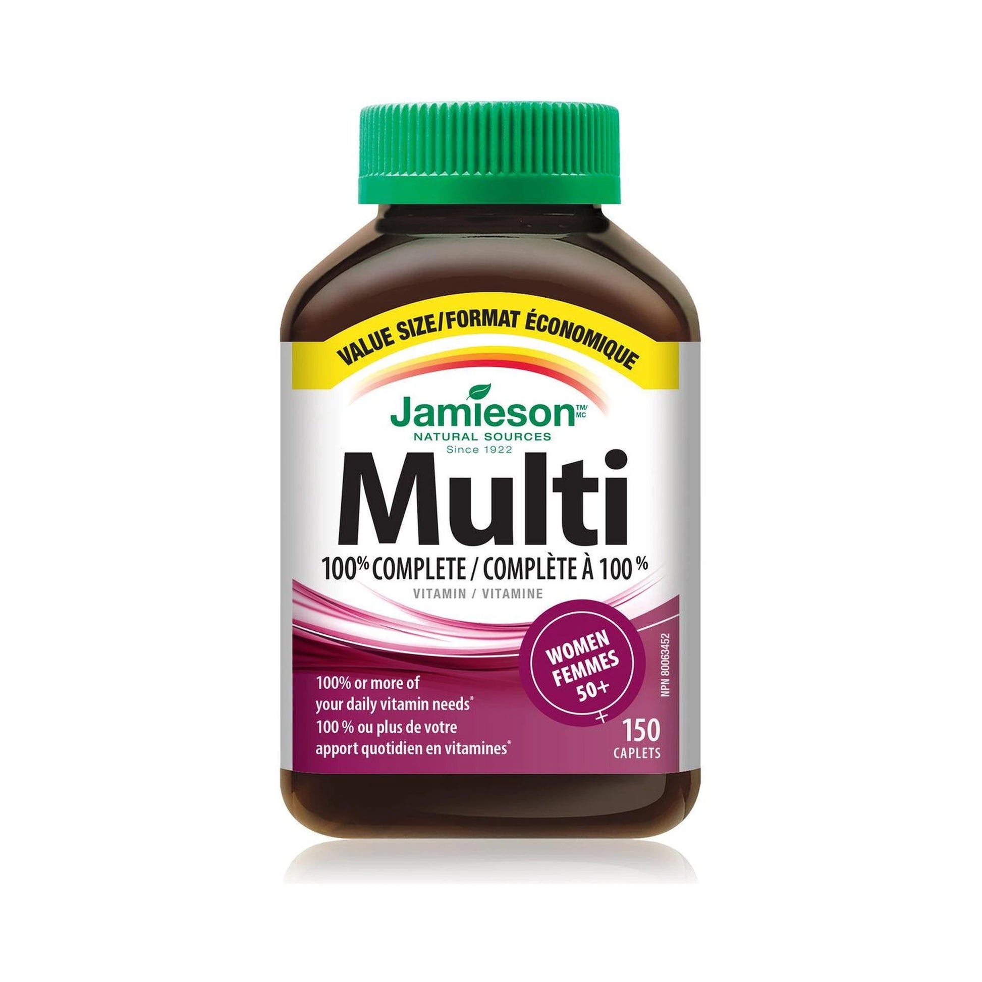 Jamieson 100% Complete Multivitamin for Women 50+ VALUE SIZE 150 Caplets