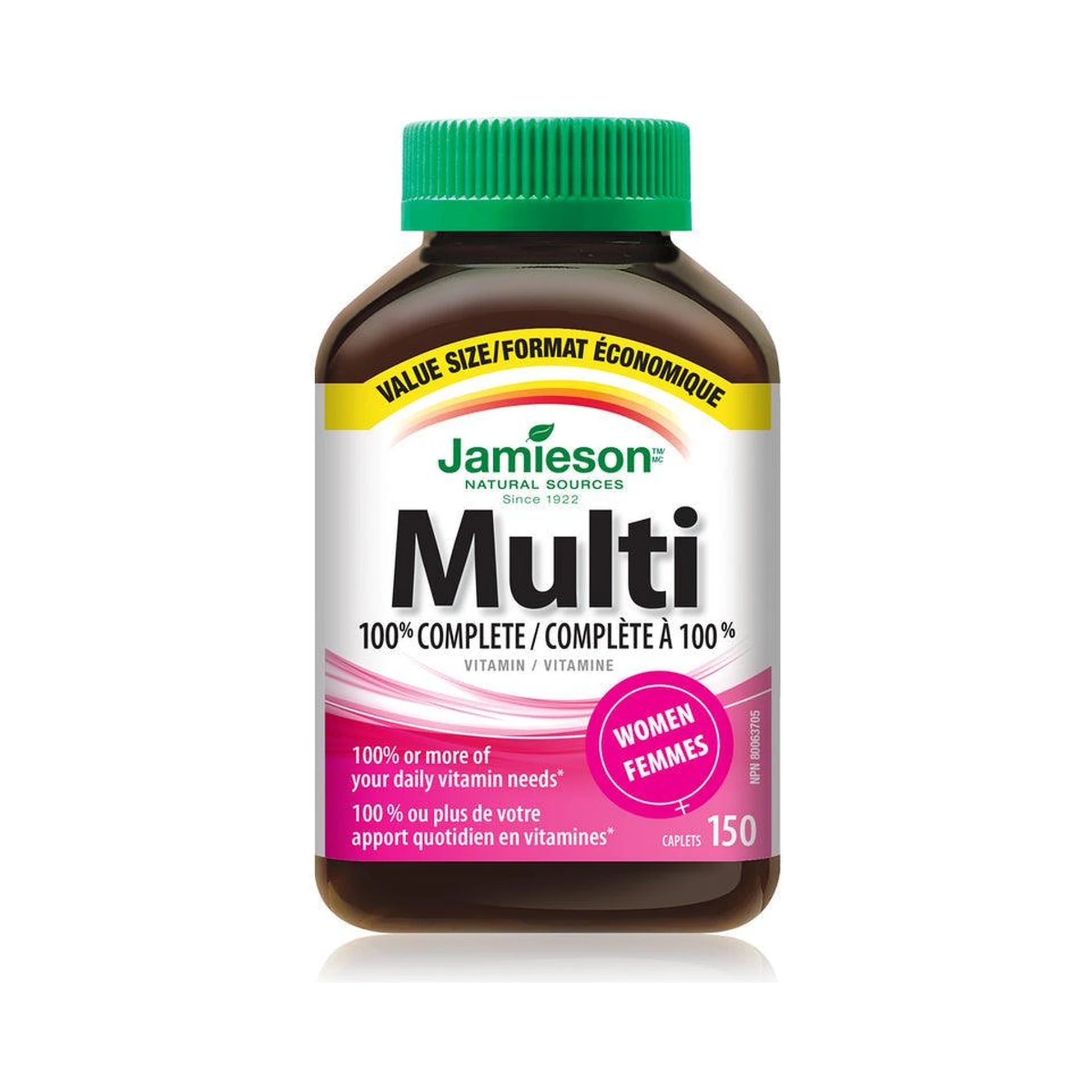 Jamieson 100% Complete Multivitamin for Women VALUE SIZE 150 Caplets