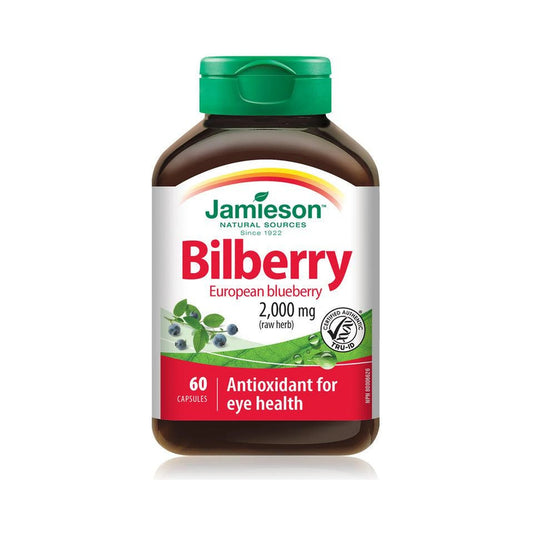 Jamieson Bilberry European Blueberry 2000mg raw herb 60 Capsules