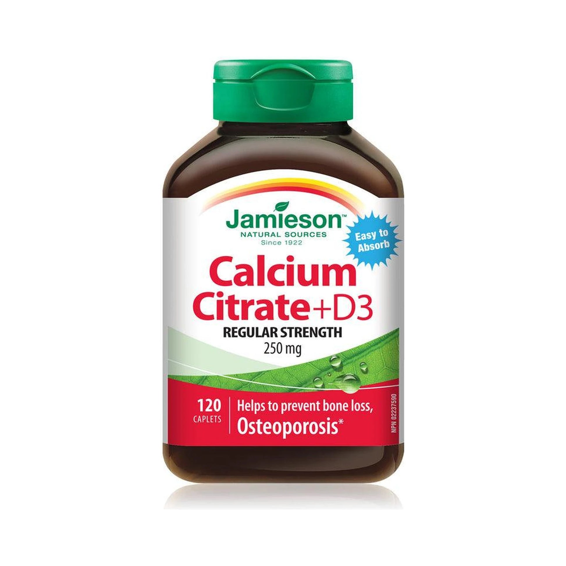 Jamieson Calcium Citrate 250mg + Vitamin D3 120 Caplets