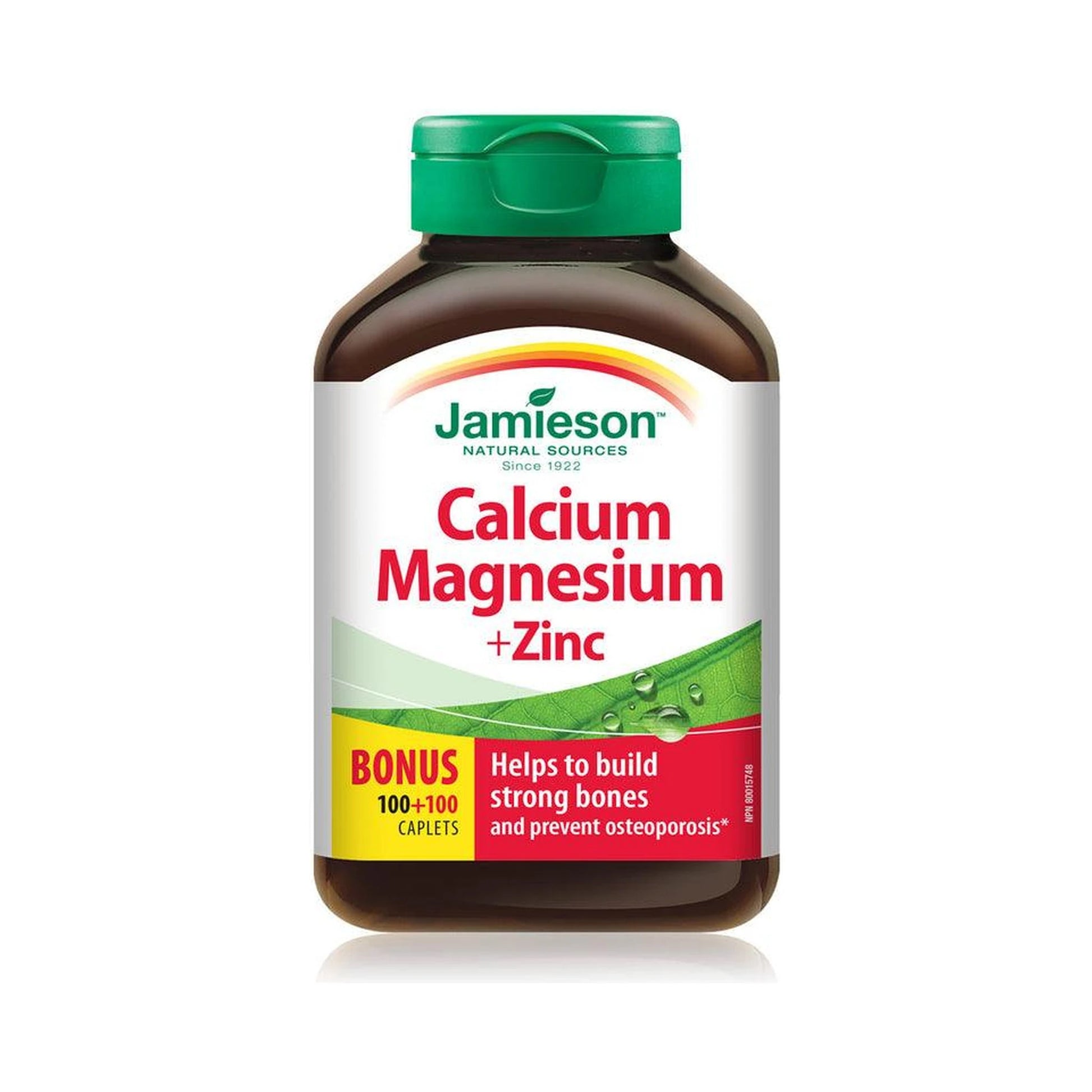 Jamieson Calcium Magnesium + Zinc BONUS SIZE 200 Caplets
