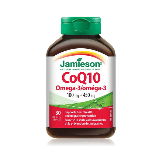 Jamieson CoQ10 100mg with Omega-3 450mg 30 Softgels