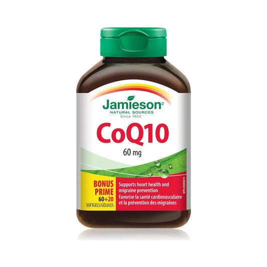 Jamieson CoQ10 60mg BONUS SIZE 80 Softgels