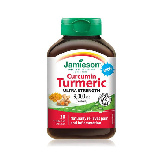 Jamieson Curcumin Turmeric Ultra Strength 9,000mg raw herb 30 Capsules