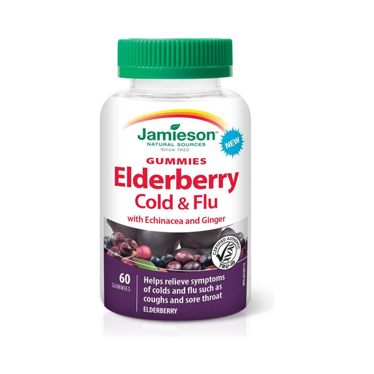 Jamieson Elderberry Cold & Flu with Echinacea & Ginger Elderberry 60 Gummies