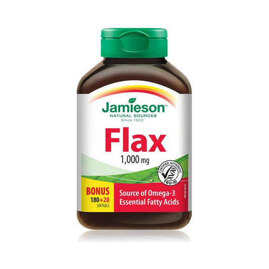 Jamieson Flax Oil 1000mg BONUS SIZE 200 Softgels
