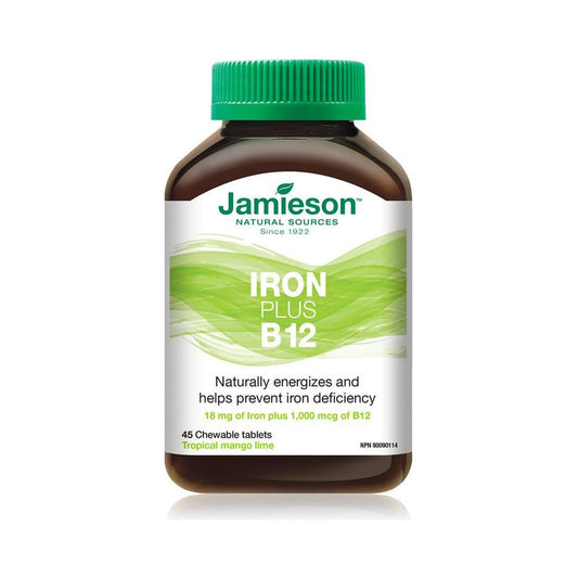 Jamieson Iron Plus B12 Tropical Mango Lime 45 Chewable