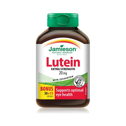 Jamieson Lutein Extra Strength 20mg with Zeaxanthin BONUS SIZE 45 Softgels