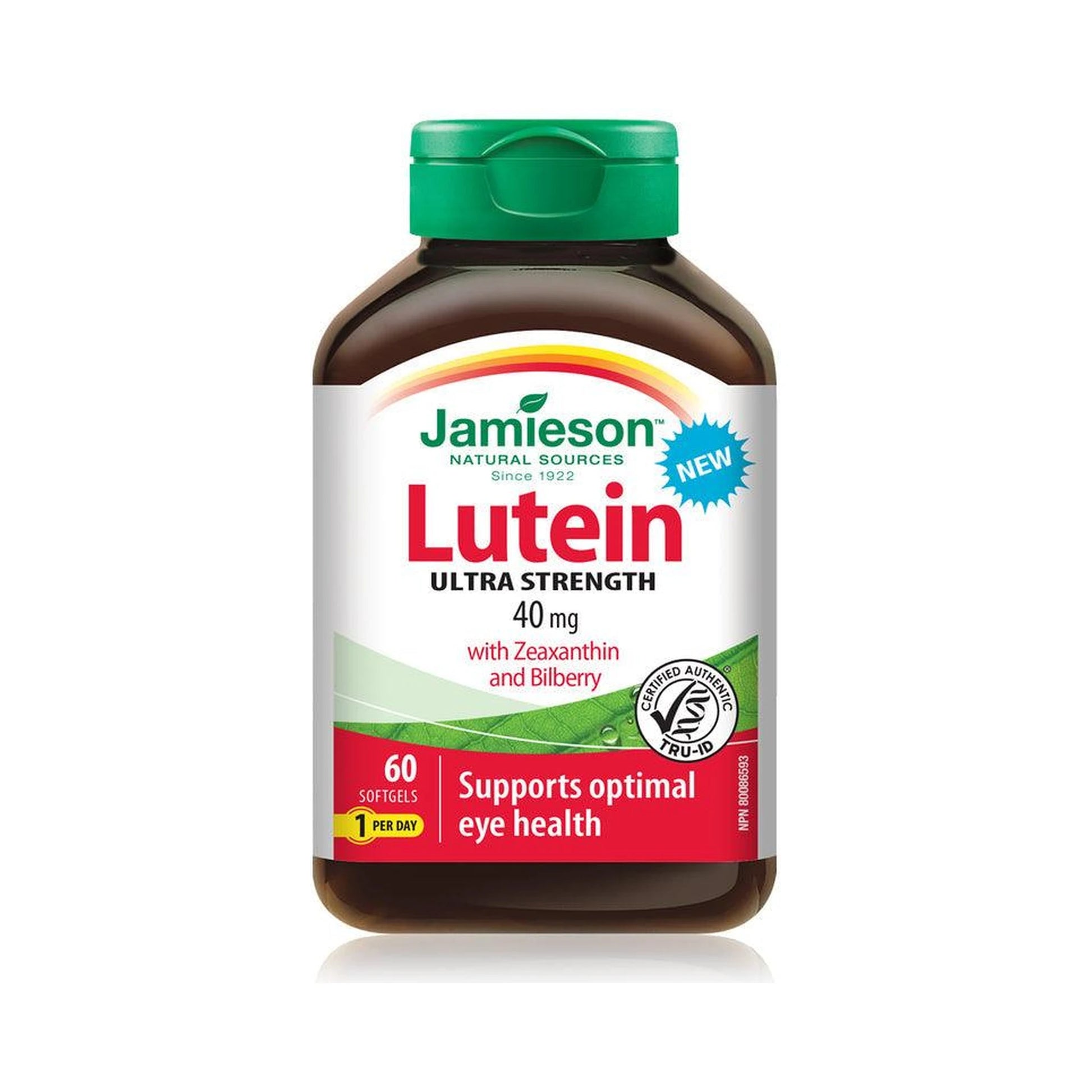 Jamieson Lutein Ultra Strength 40mg with Zeaxanthin & Bilberry 60 Softgels