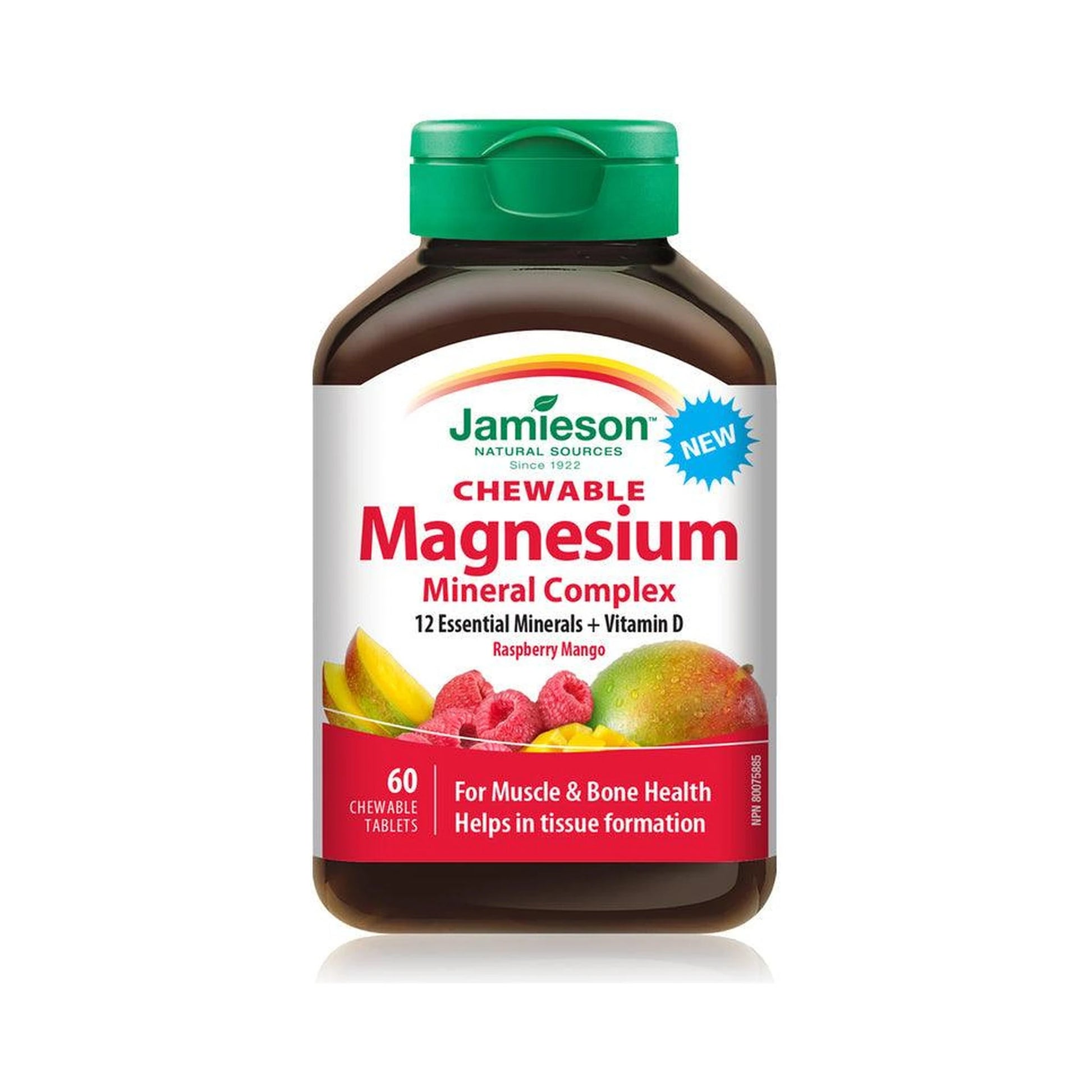 Jamieson Magnesium Mineral Complex + D3 Raspberry Mango 60 Chewable