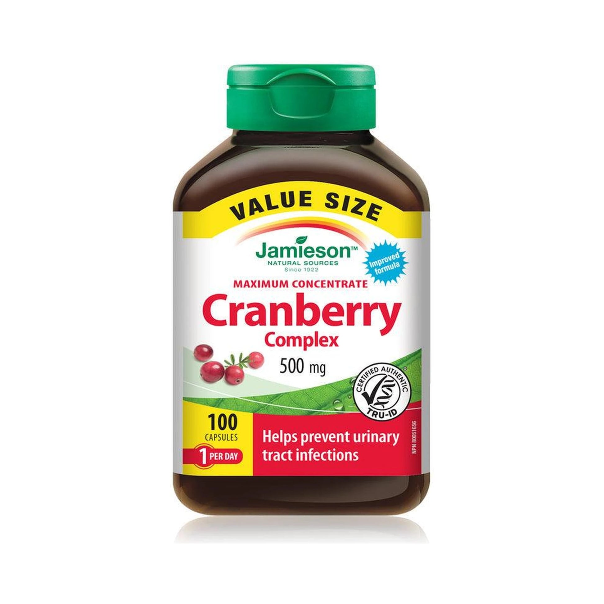 Jamieson Maximum Concentrate Cranberry Complex 500mg VALUE SIZE 100 Capsules