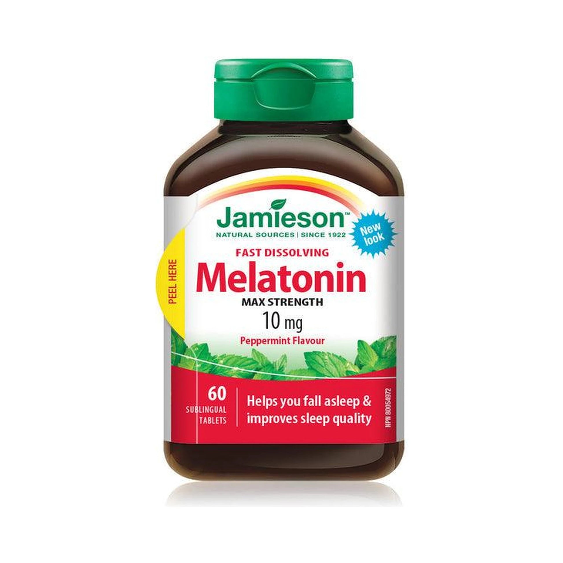 Jamieson Melatonin Maximum Strength 10mg Peppermint 60 Fast Dissolving Sublingual Tablets