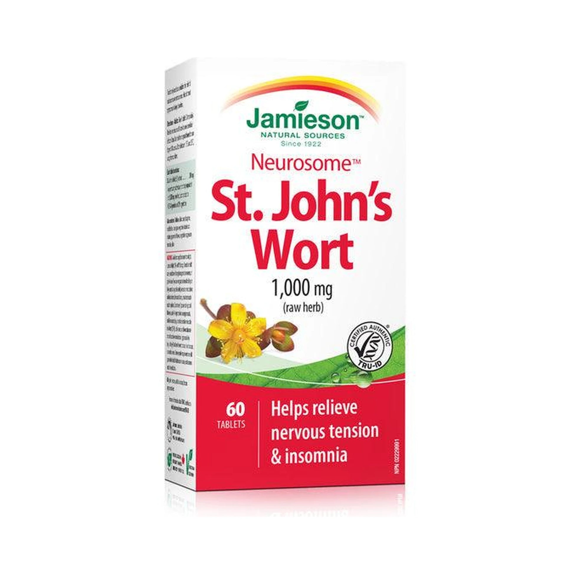 Jamieson Neurosome St. John's Wort 1000mg raw herb 60 Tablets