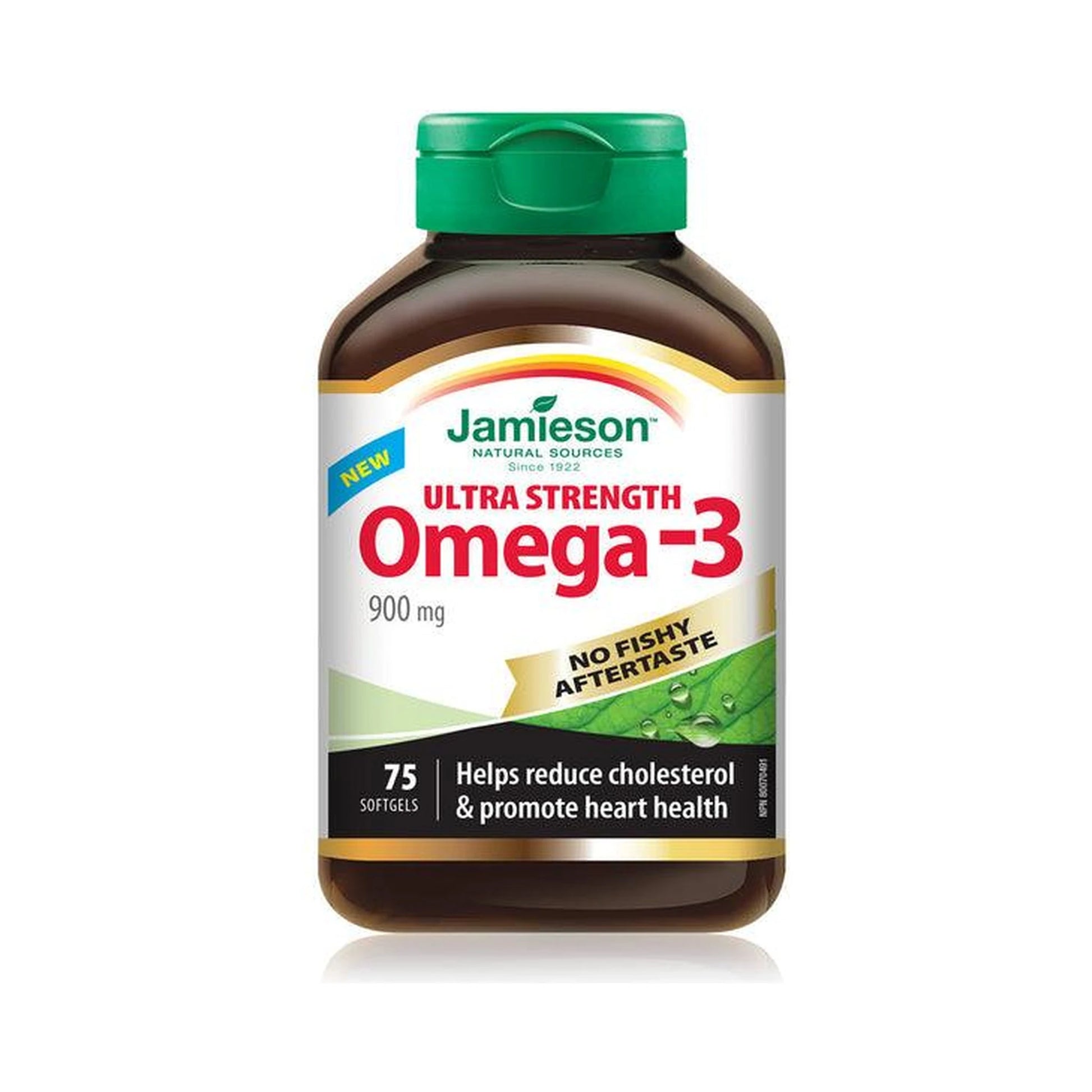 Jamieson Omega-3 900mg No Fishy Aftertaste Ultra Strength 75 Softgels