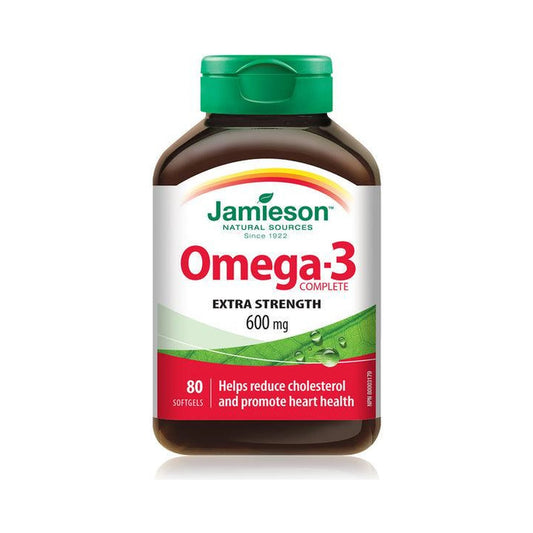 Jamieson Omega-3 Complete Extra Strength 600mg 80 Softgels