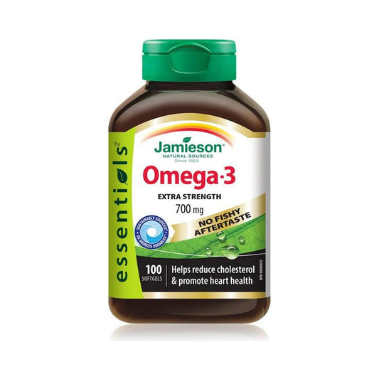 Jamieson Omega-3 No Fishy Aftertaste Extra Strength 700mg 100 Softgels
