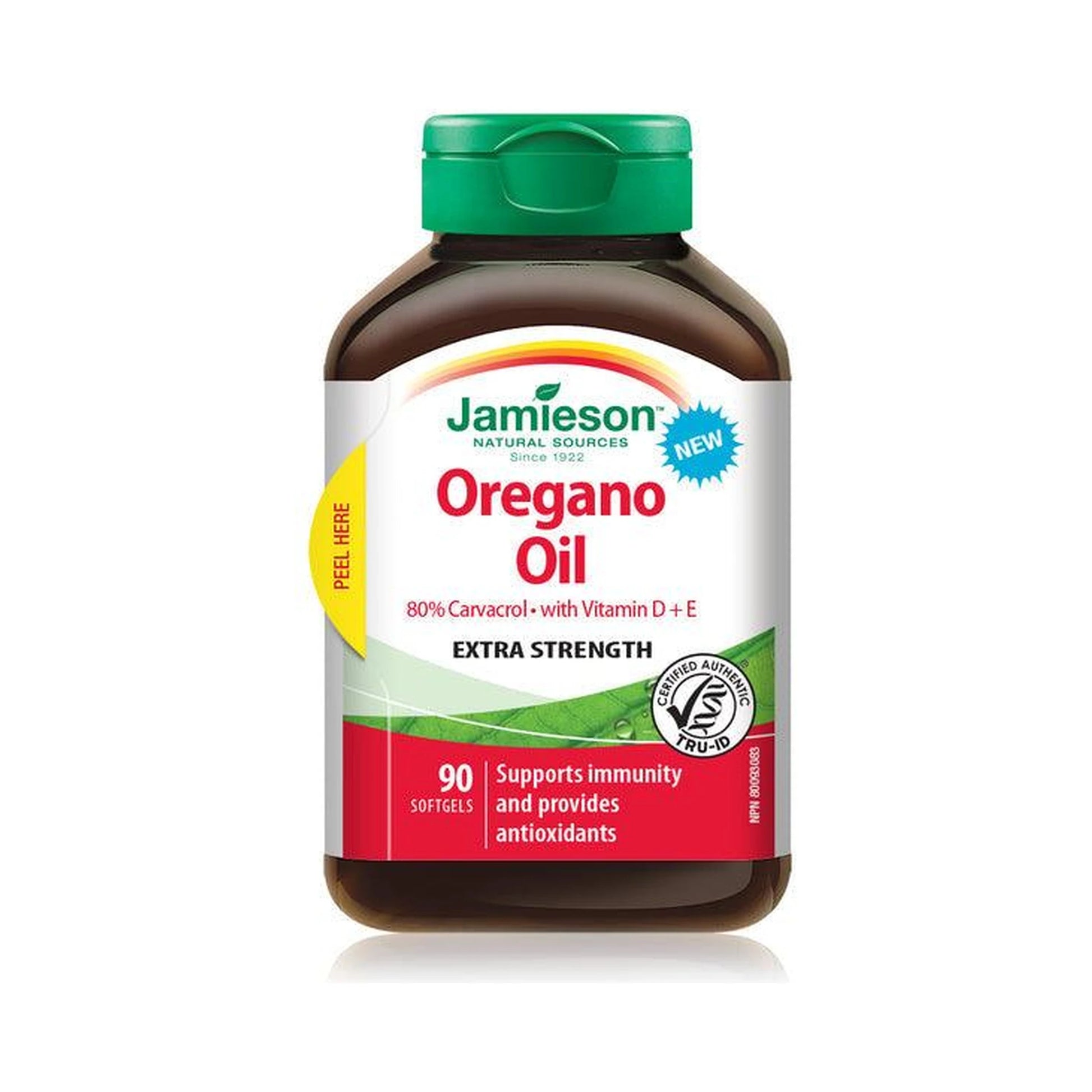 Jamieson Oregano Oil Extra Strength with Vitamin D + E 90 Softgels