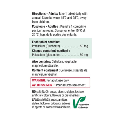 Jamieson Potassium 50mg 100 Tablets