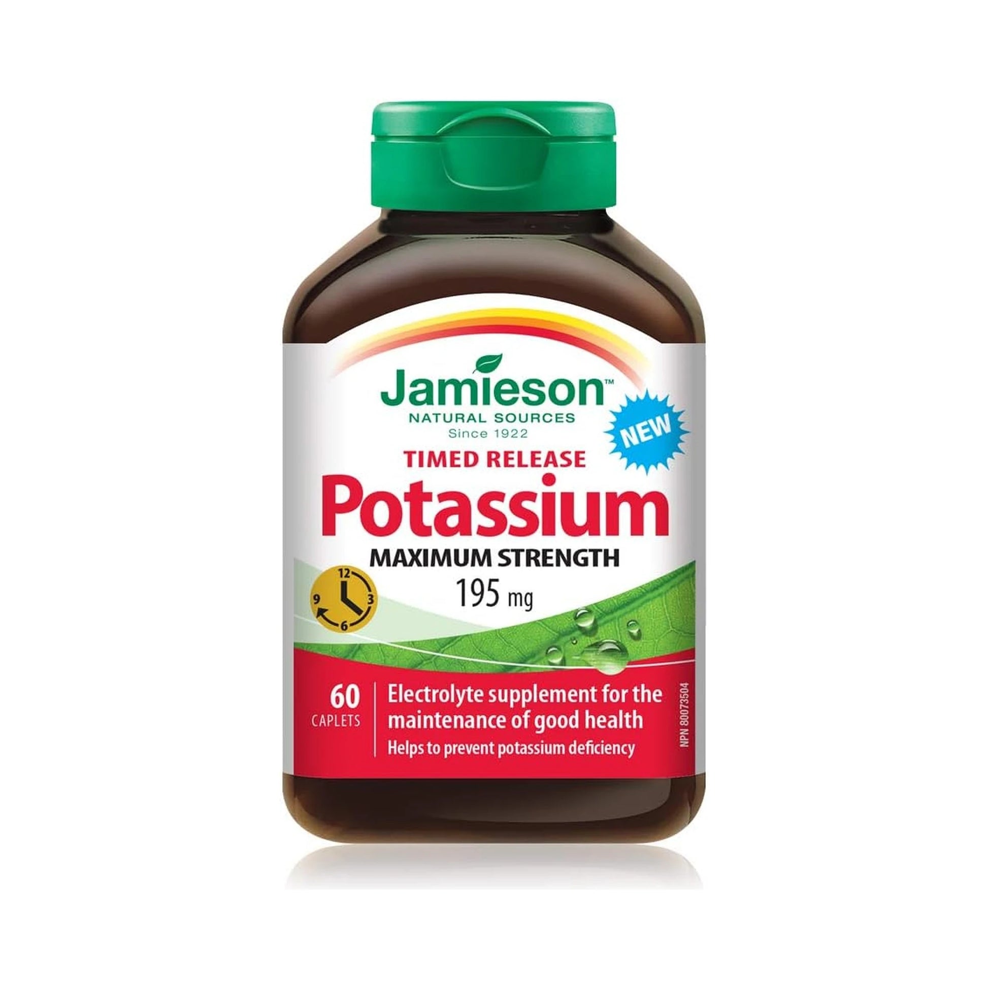 Jamieson Potassium Maximum Strength 195mg Timed Release 60 Caplets