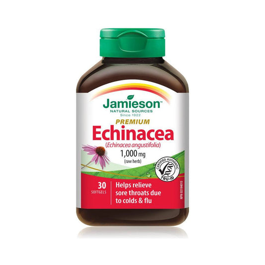 Jamieson Premium Echinacea angustifolia 1,000mg raw herb 30 Softgels