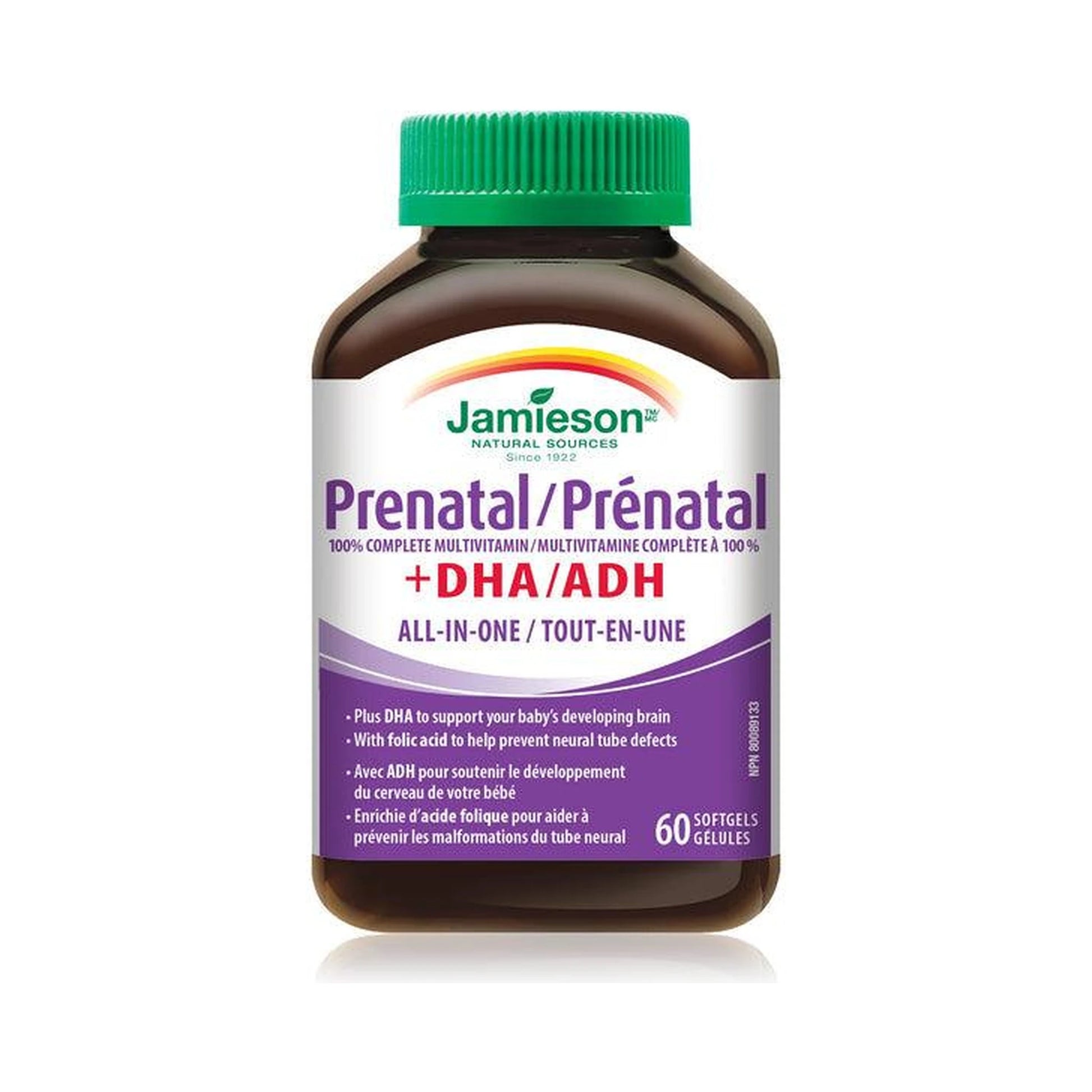 Jamieson Prenatal 100% Complete Multivitamin + DHA 60 Softgels