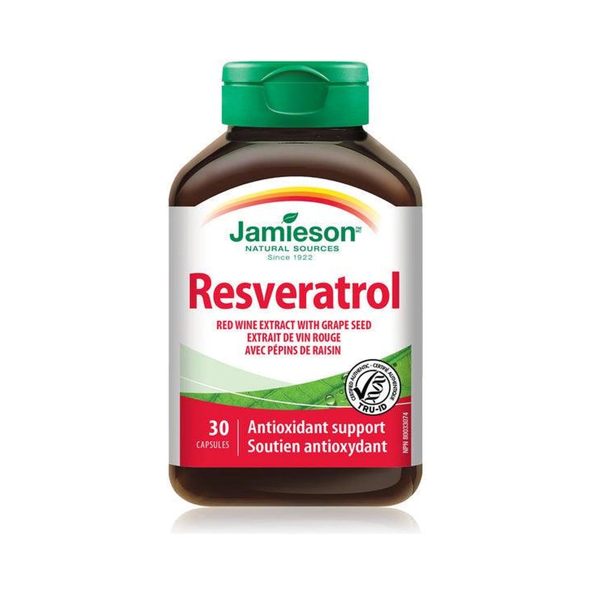 Jamieson Resveratrol Red Wine Extract with Grape Seed 30 Capsules