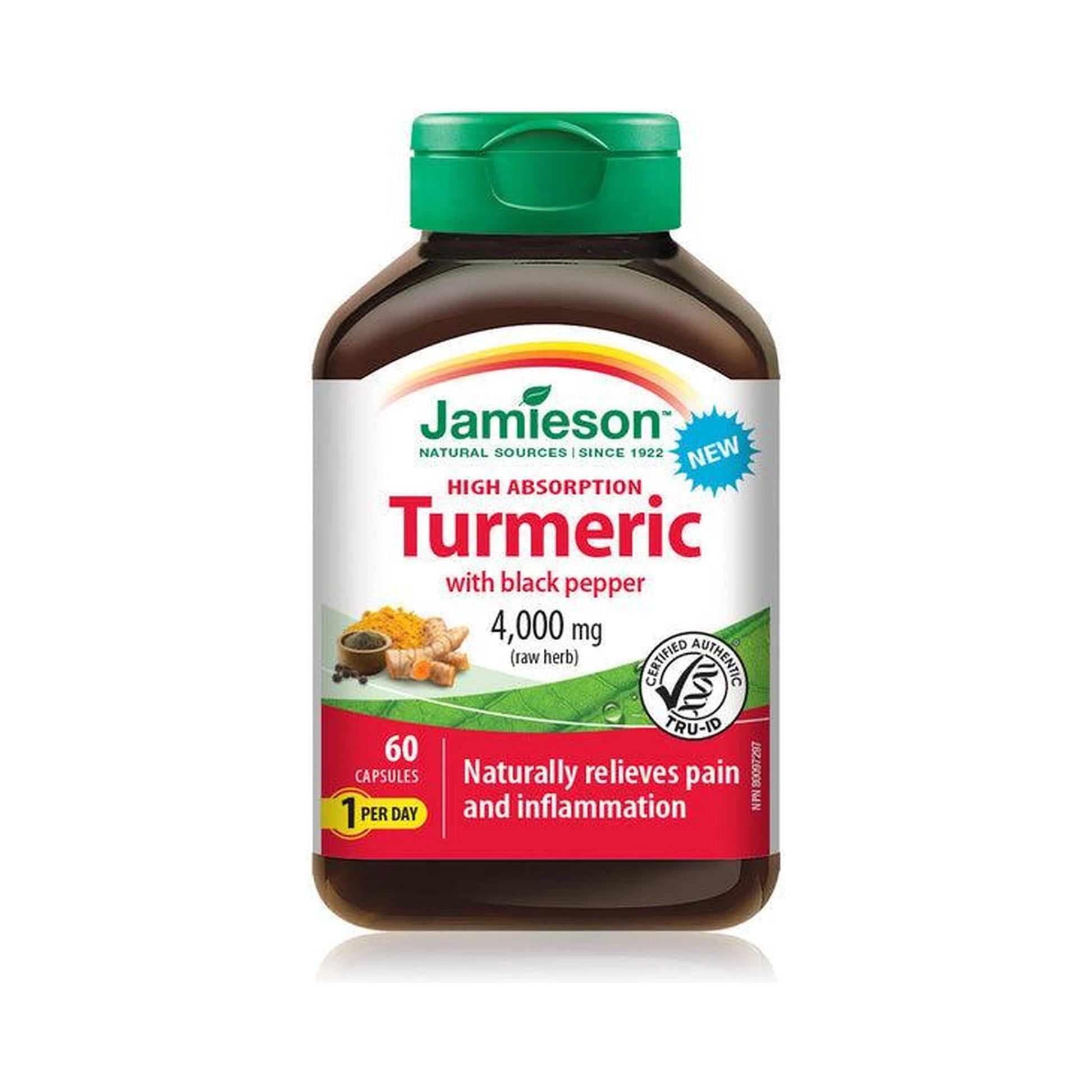 Jamieson Turmeric with Black Pepper High Absorption 4000mg 60 Capsules