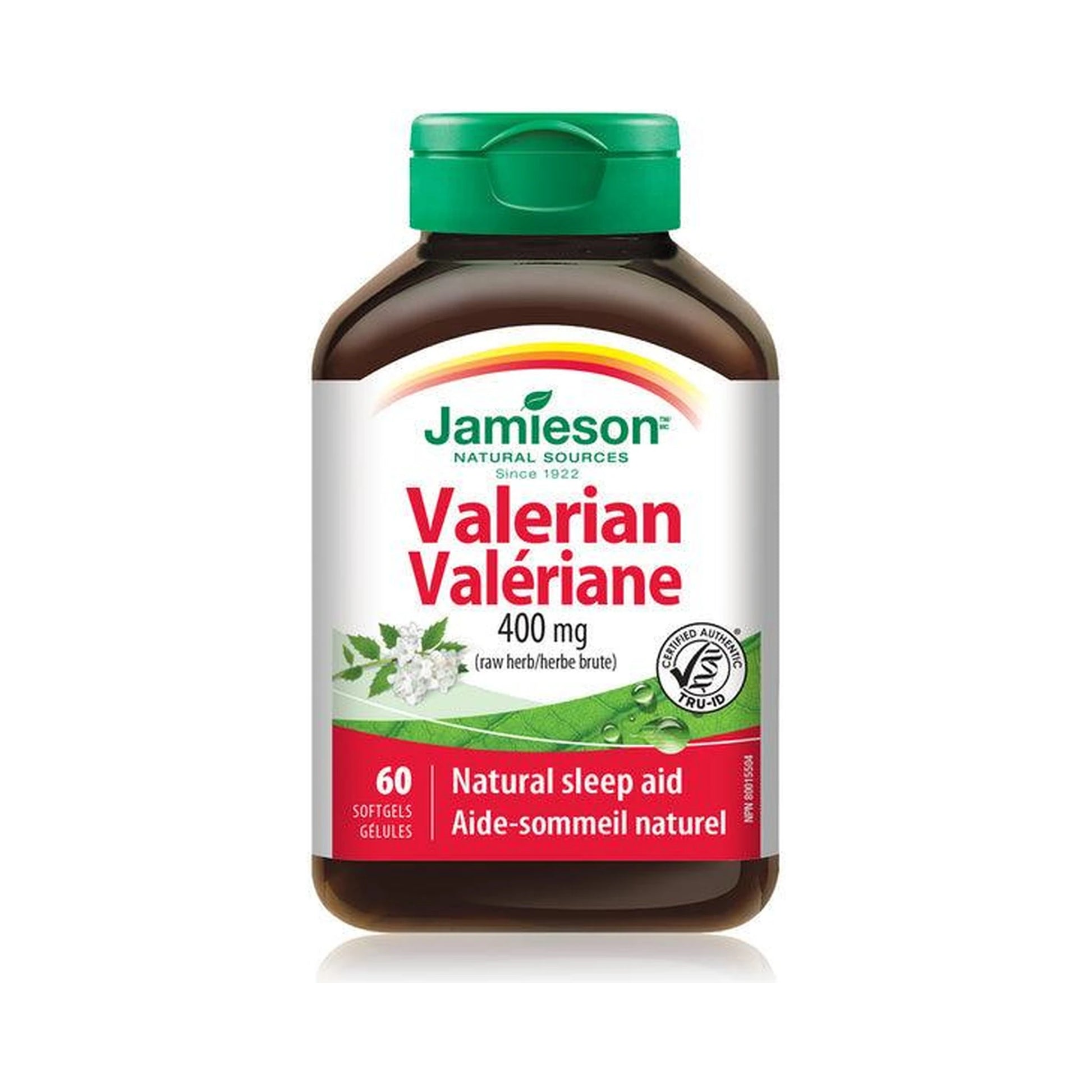 Jamieson Valerian 400mg raw herb 60 Softgels