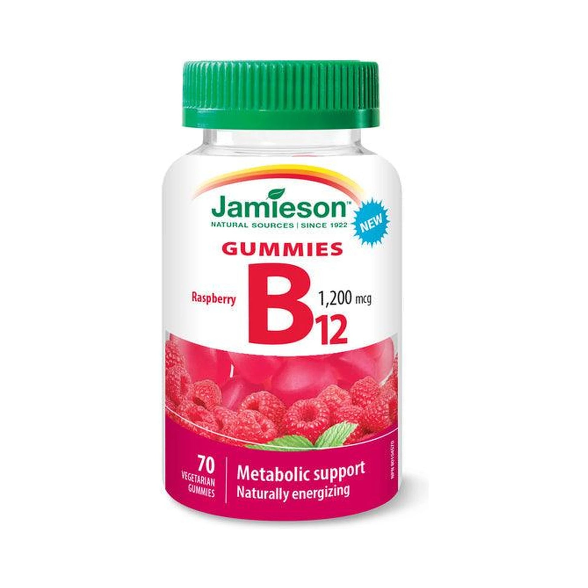 Jamieson Vitamin B12 1,200mcg Raspberry 70 Gummies