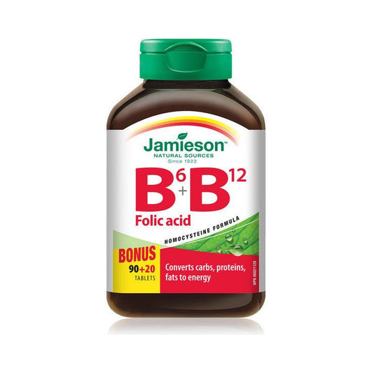 Jamieson Vitamin B6 + B12 and Folic Acid BONUS SIZE 110 Tablets