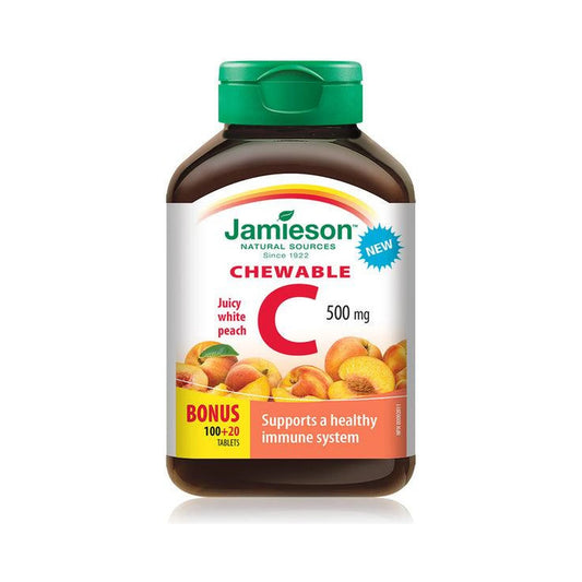 Jamieson Vitamin C 500mg Juicy White Peach 120 Chewable