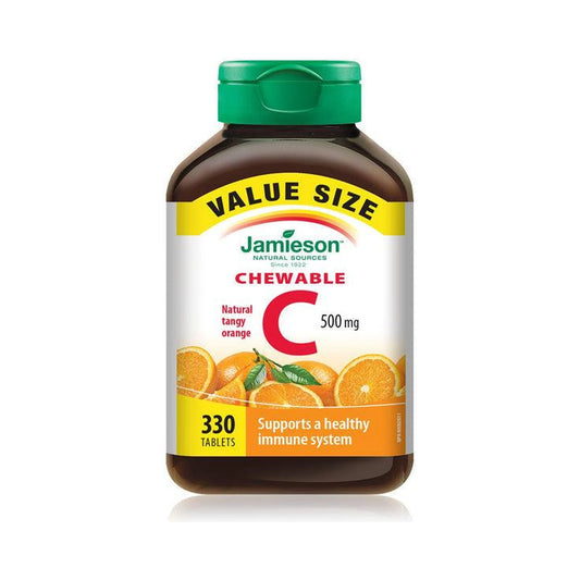 Jamieson Vitamin C 500mg Tangy Orange VALUE SIZE 330 Chewable