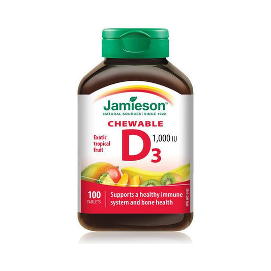 Jamieson Vitamin D3 1000IU Exotic Tropical Flavour 100 Chewable