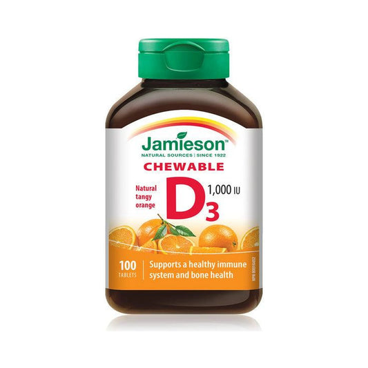 Jamieson Vitamin D3 1000IU Natural Tangy Orange 100 Chewable