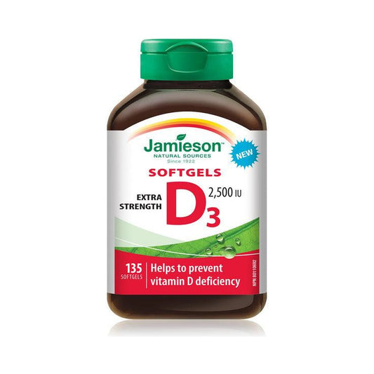 Jamieson Vitamin D3 Extra Strength 2,500IU 135 Softgels