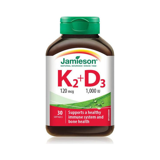 Jamieson Vitamin K2 120mcg + D3 1,000IU 30 Softgels