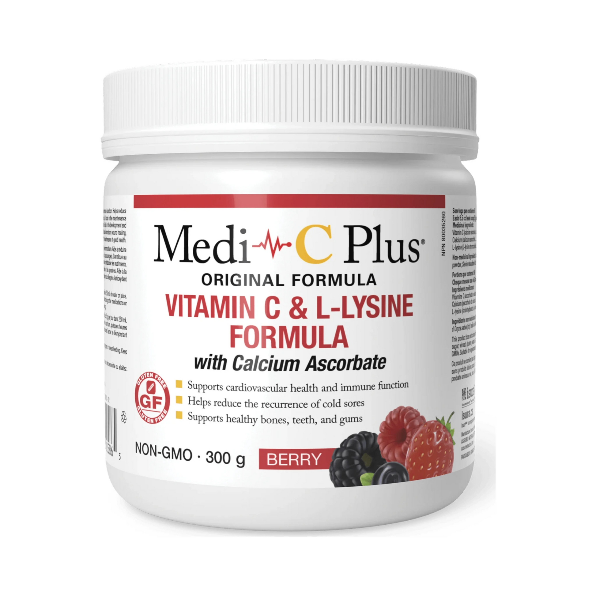 Medi-C Plus Berry with Calcium Powder 300g - Wellness Supplement