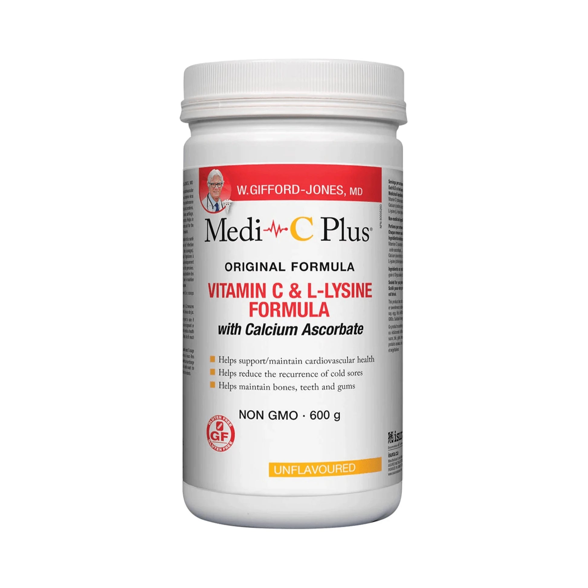 Medi-C Plus Unflavoured with Calcium Pwd 600g - Wellness Supplement
